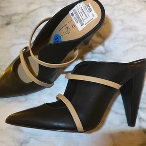 Chinese Laundry Black Heels With Nude Straps